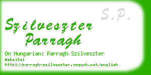 szilveszter parragh business card